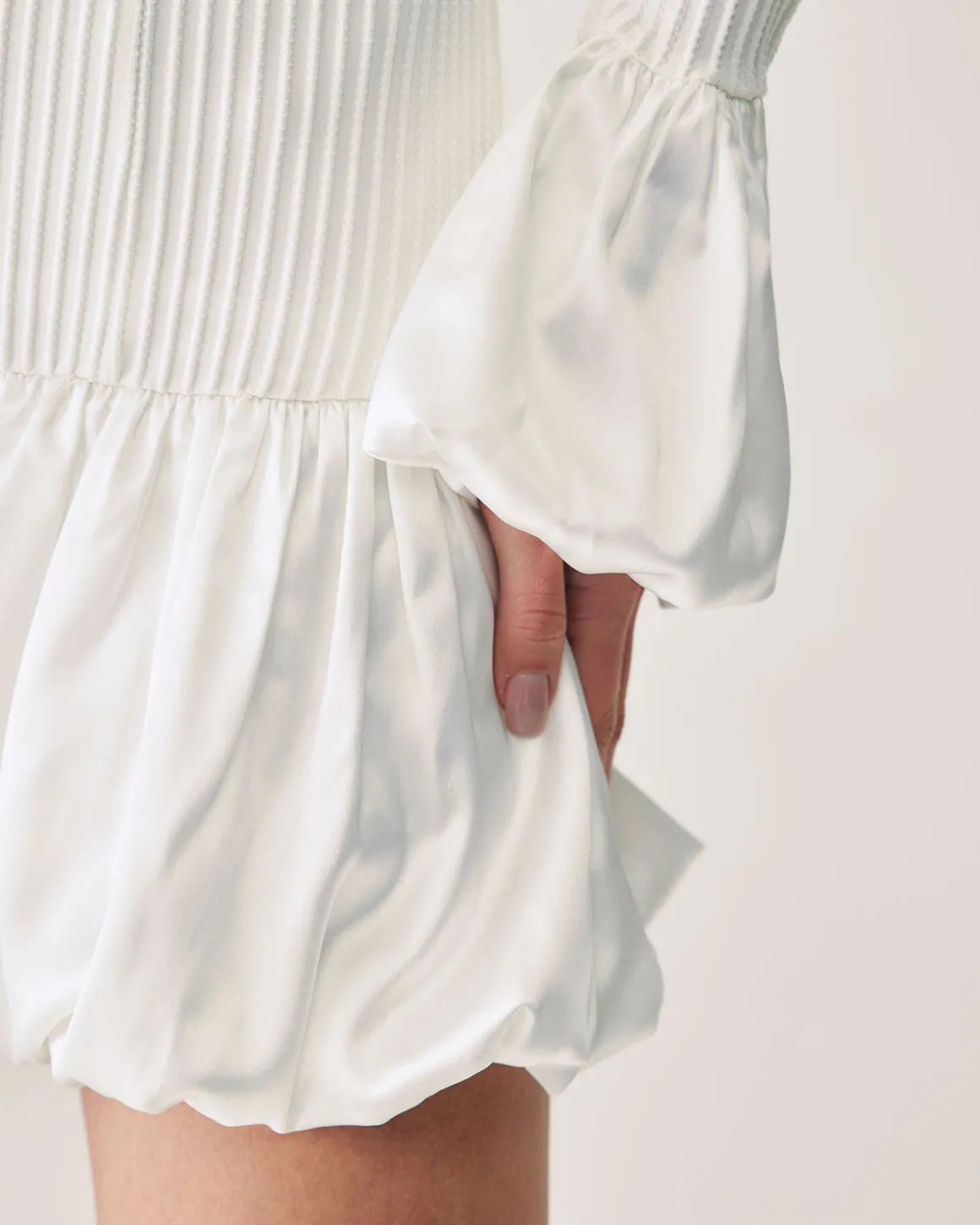 White Splicing Sweater Mini Dress