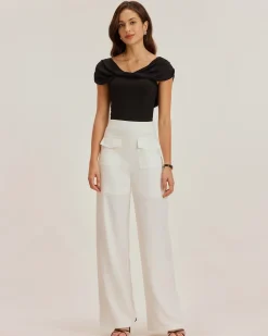 White Straight Pocket Pants