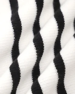 White Striped Boat Neck Sweater