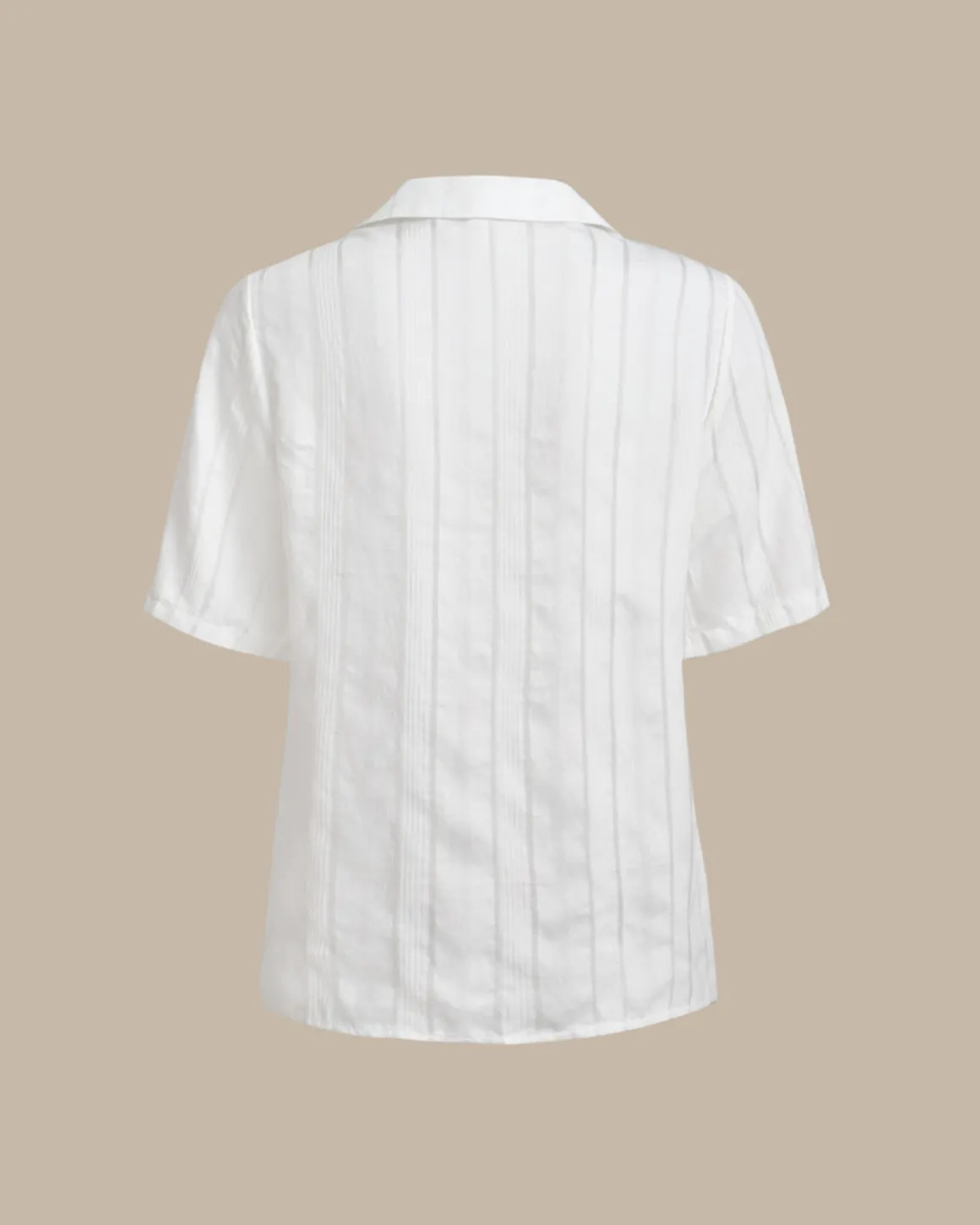 White Striped Button Blouse