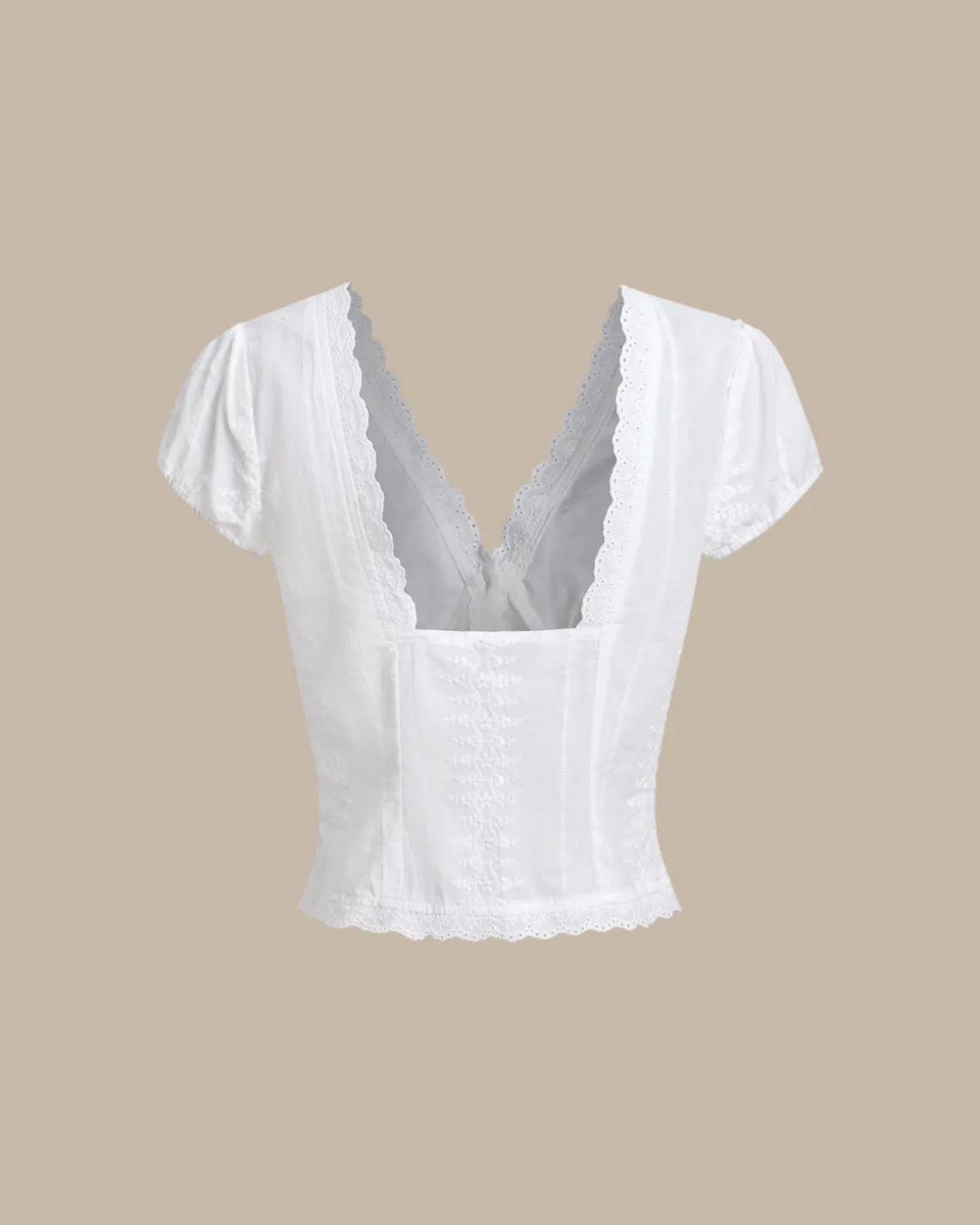 White Textured Cap Sleeve Blouse