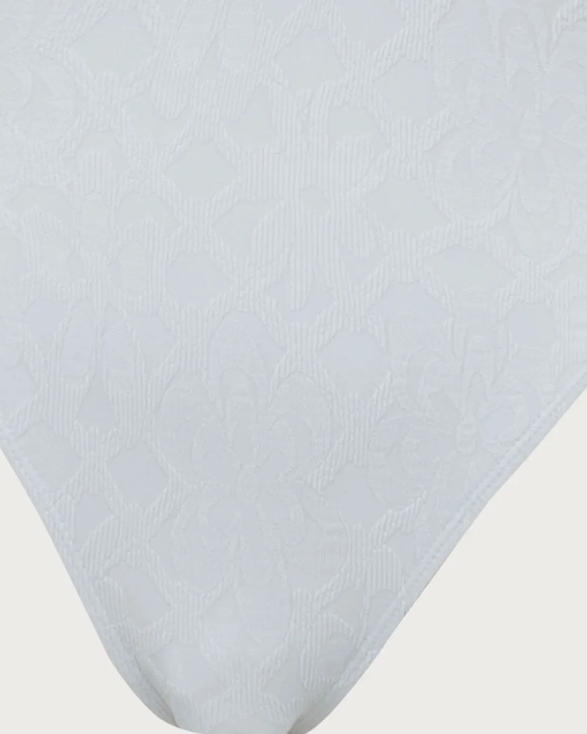 White Textured Halter One-Piece Swimsuit