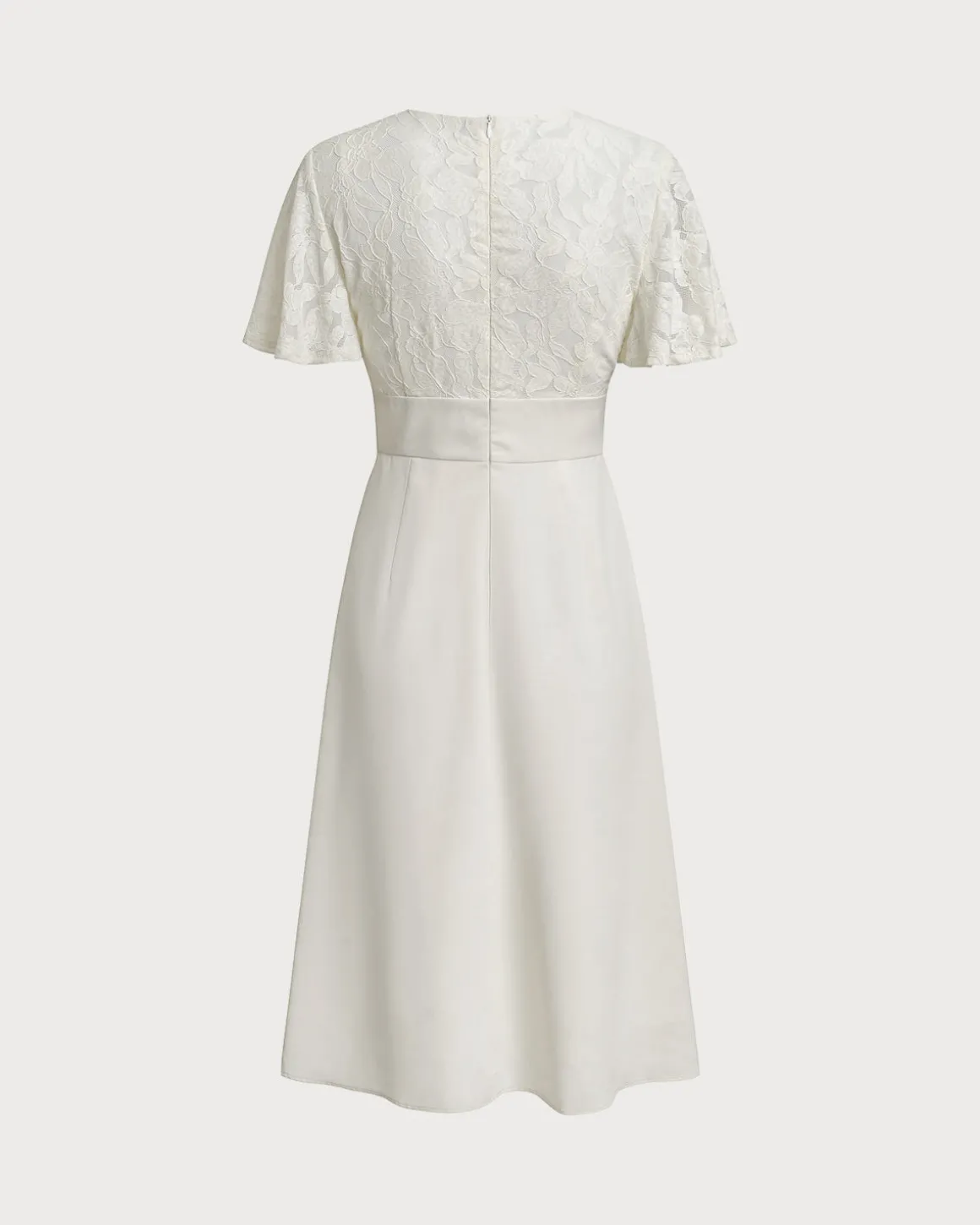 White Textured V-Neck Midi Dress