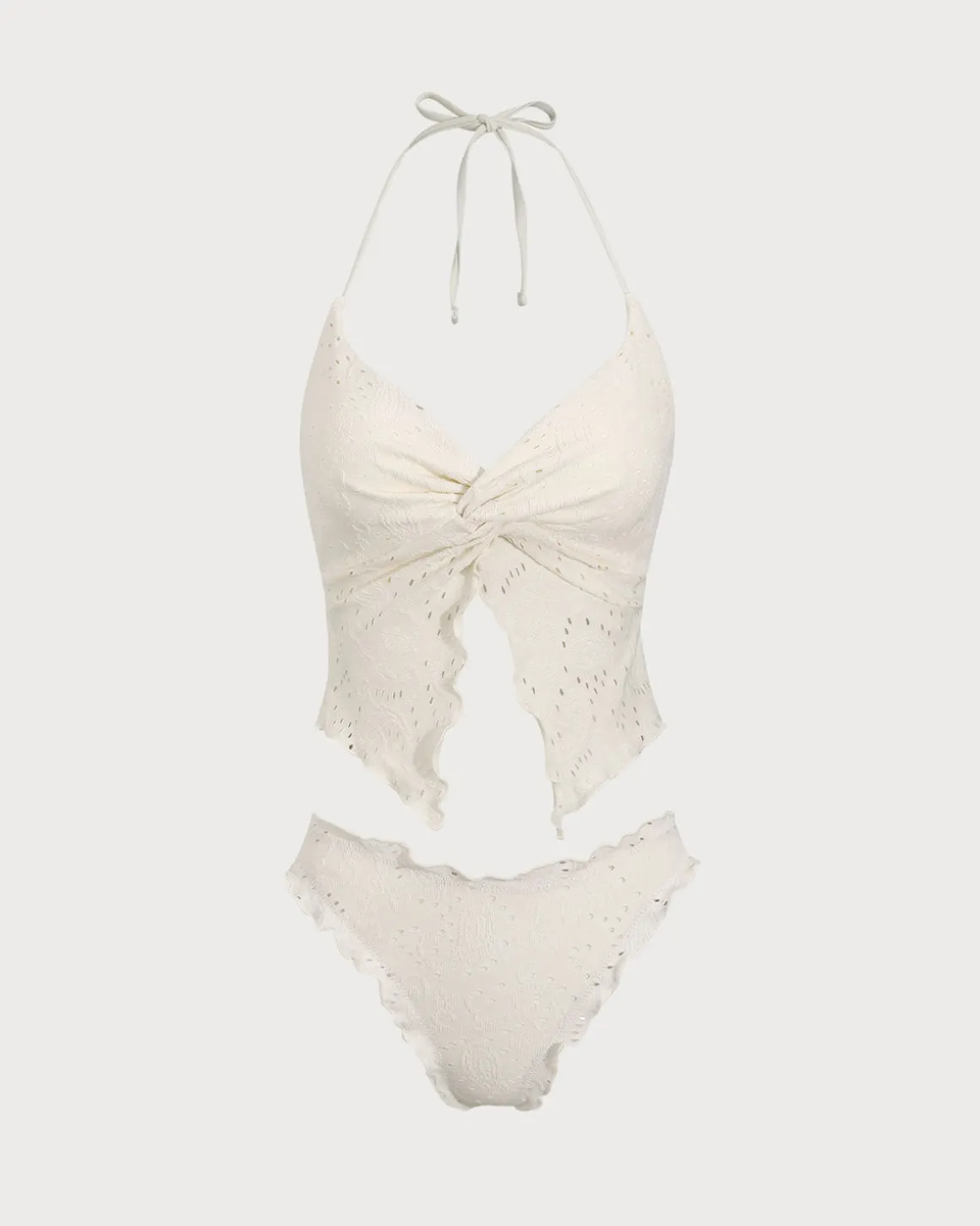 White Twist Tankini Swimsuit