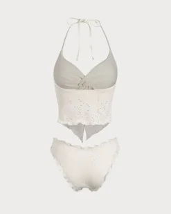 White Twist Tankini Swimsuit