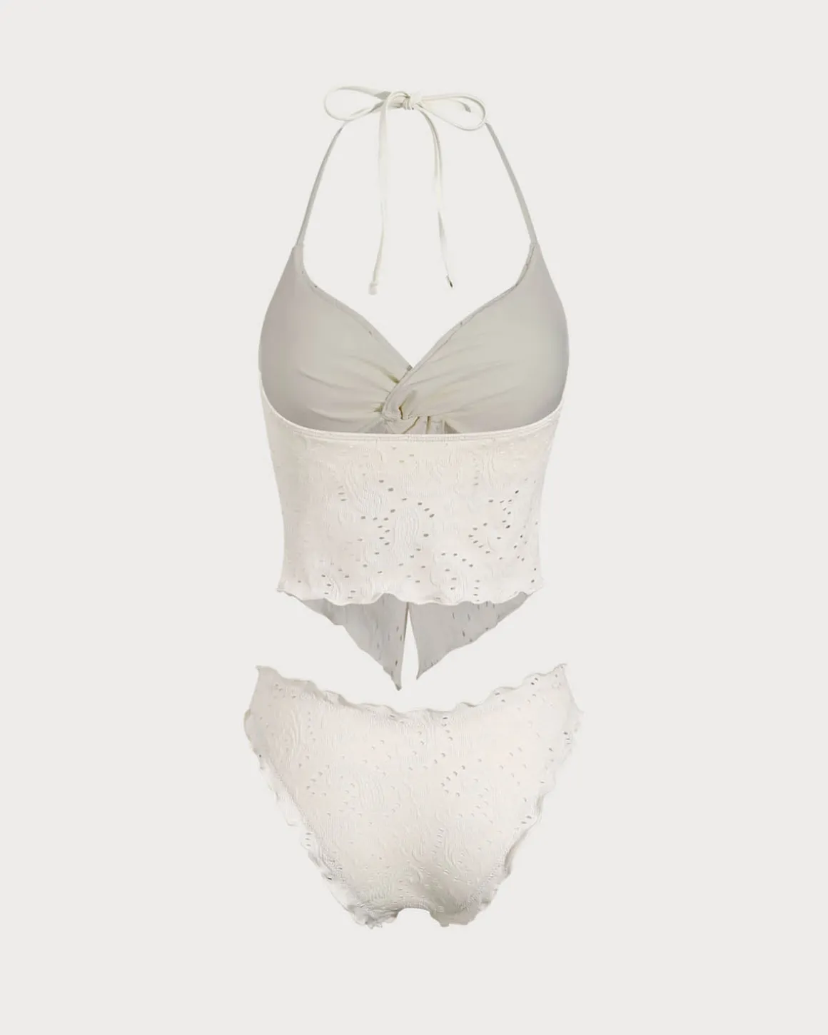 White Twist Tankini Swimsuit