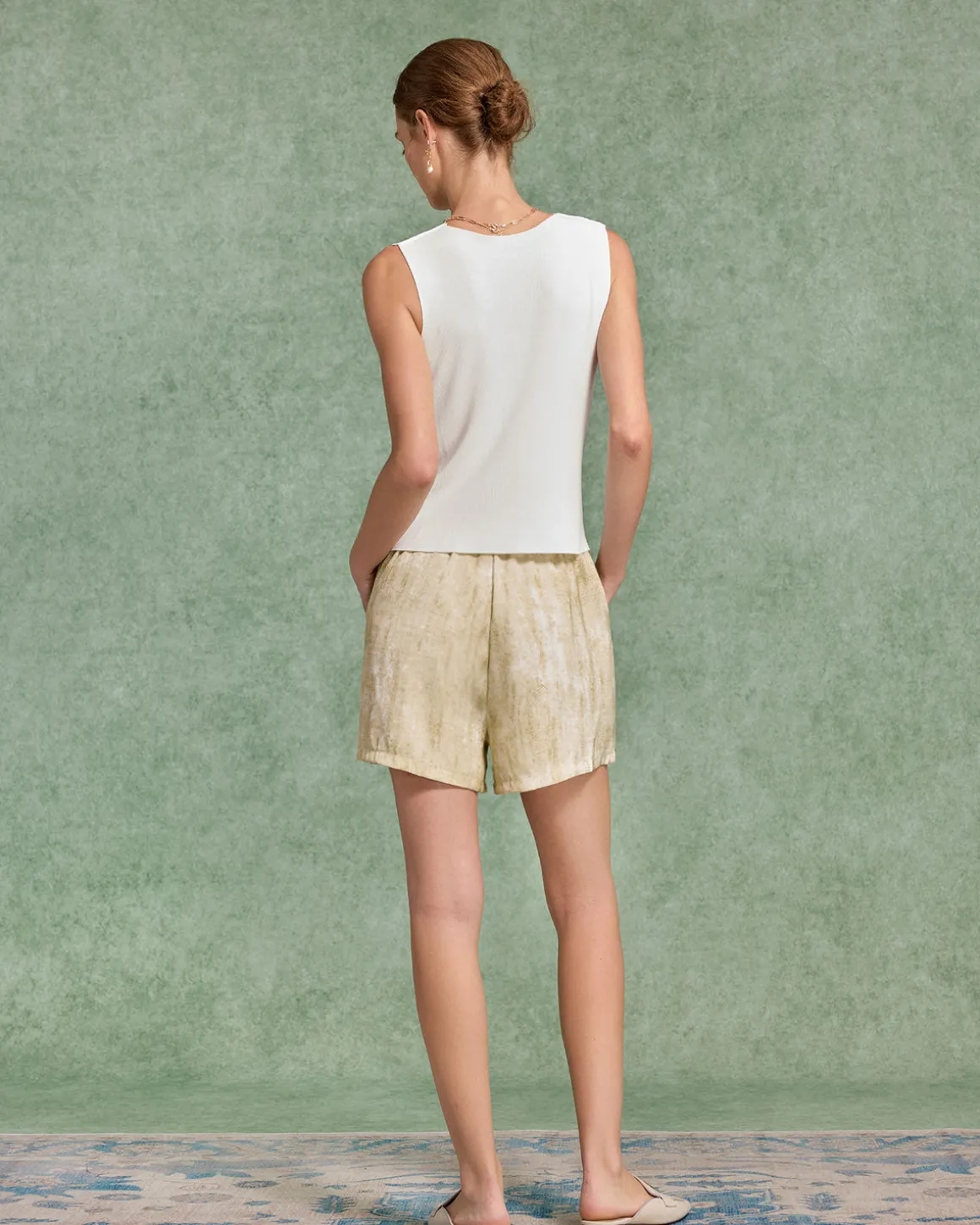 White V Neck Slim Tank Top