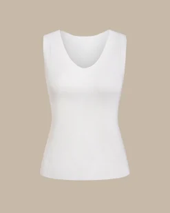 White V Neck Slim Tank Top