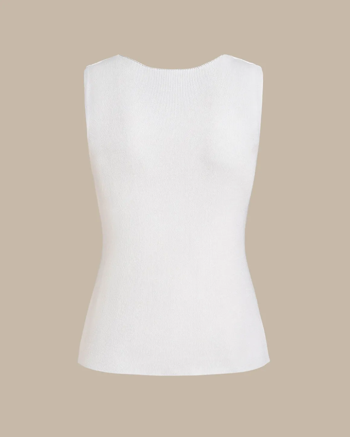 White V Neck Slim Tank Top