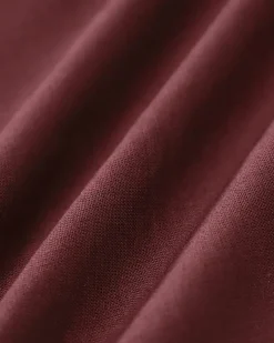 Wine Red Square Neck Shirred Slip Midi Dress