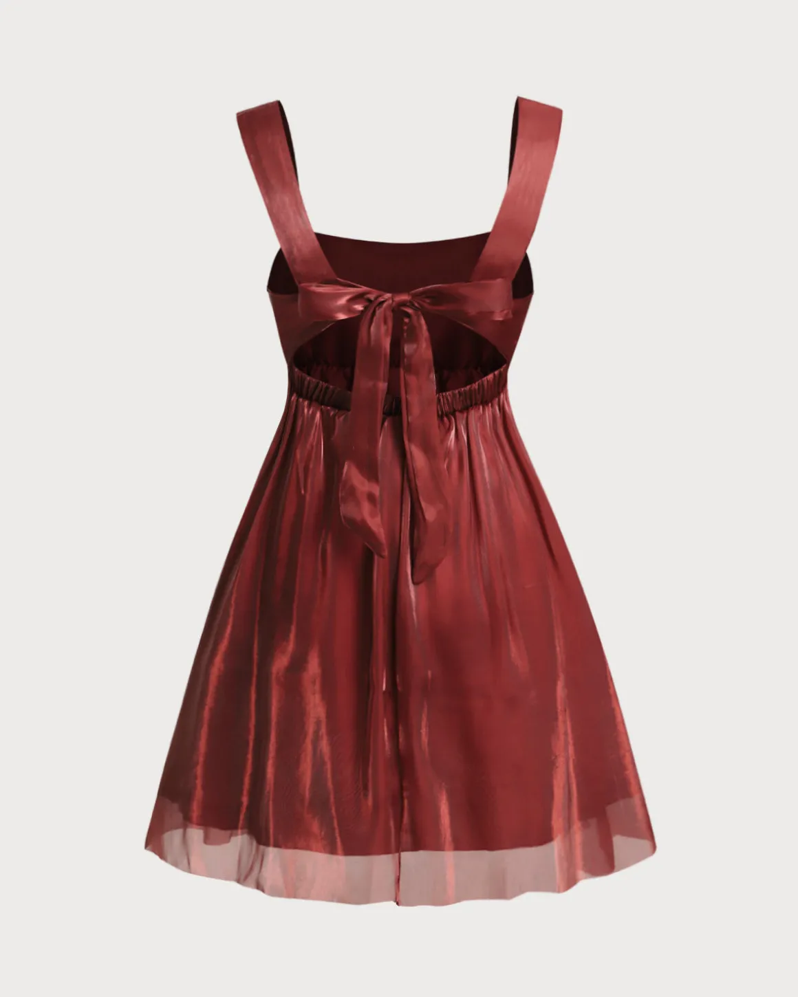 Wine Red Square Neck Slip Mini Dress