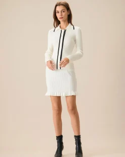 Women's Beige Contrasting Single-Breasted Cardigan