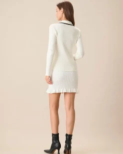 Women's Beige Contrasting Single-Breasted Cardigan