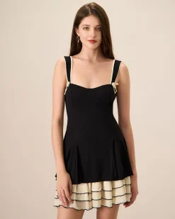 Women's Black Bodycon Knitted Mini Dress