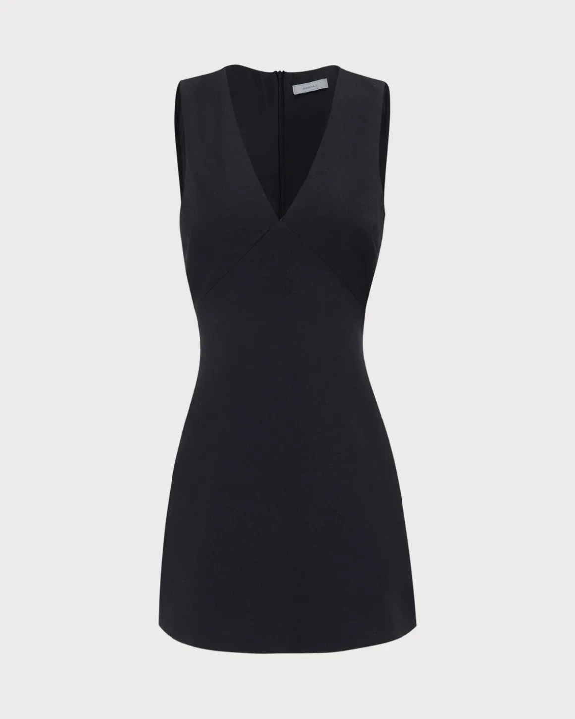 Women's Black V-Neck Sleeveless Mini Dress