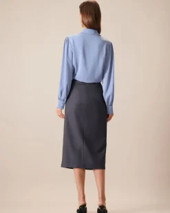 Women's Blue Lace Trim Shirt