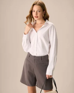Women's Coffee Pocket Wide-leg Shorts