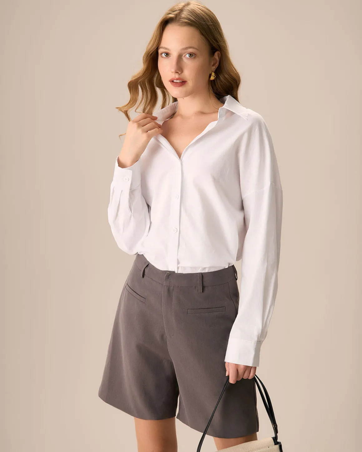 Women's Coffee Pocket Wide-leg Shorts
