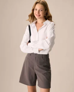 Women's Coffee Pocket Wide-leg Shorts