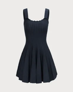 Women's Navy Knitted Sweater Dress