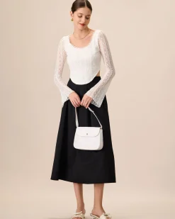 Women's White Lace See-Through Cropped Tee
