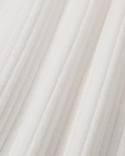 Women's White Ruffle Straight Knit Mini Skirt