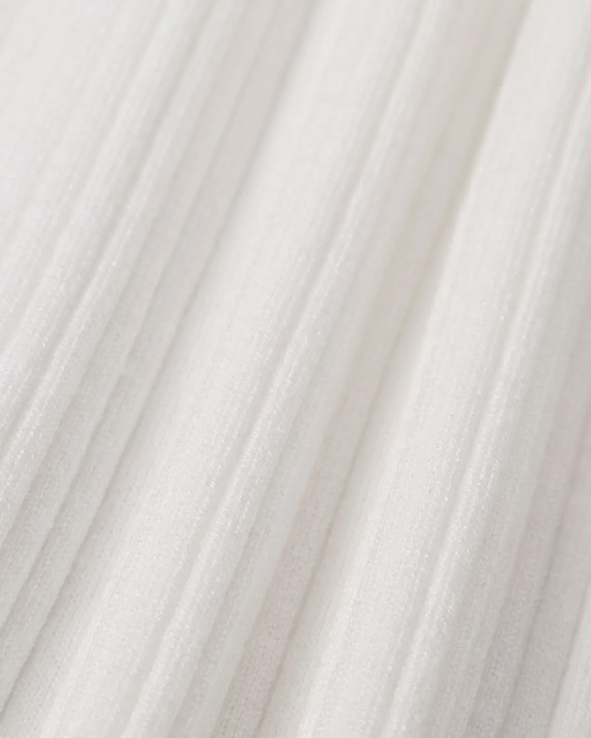 Women's White Ruffle Straight Knit Mini Skirt