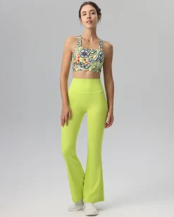 Yellow Floral Cutout Tank Top - Medium Support