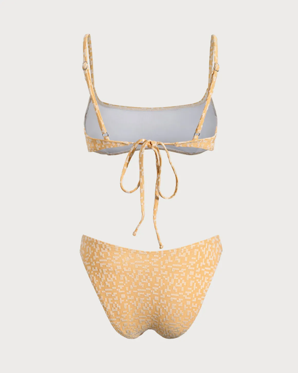 Yellow Geometric Bralette Bikini Set