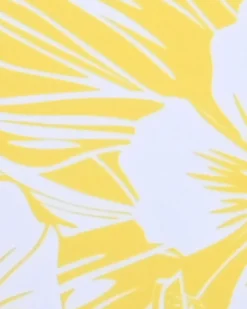 Yellow Knit Tropical Print Bikini Set