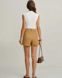 Yellow Natural Waisted Pocket Shorts