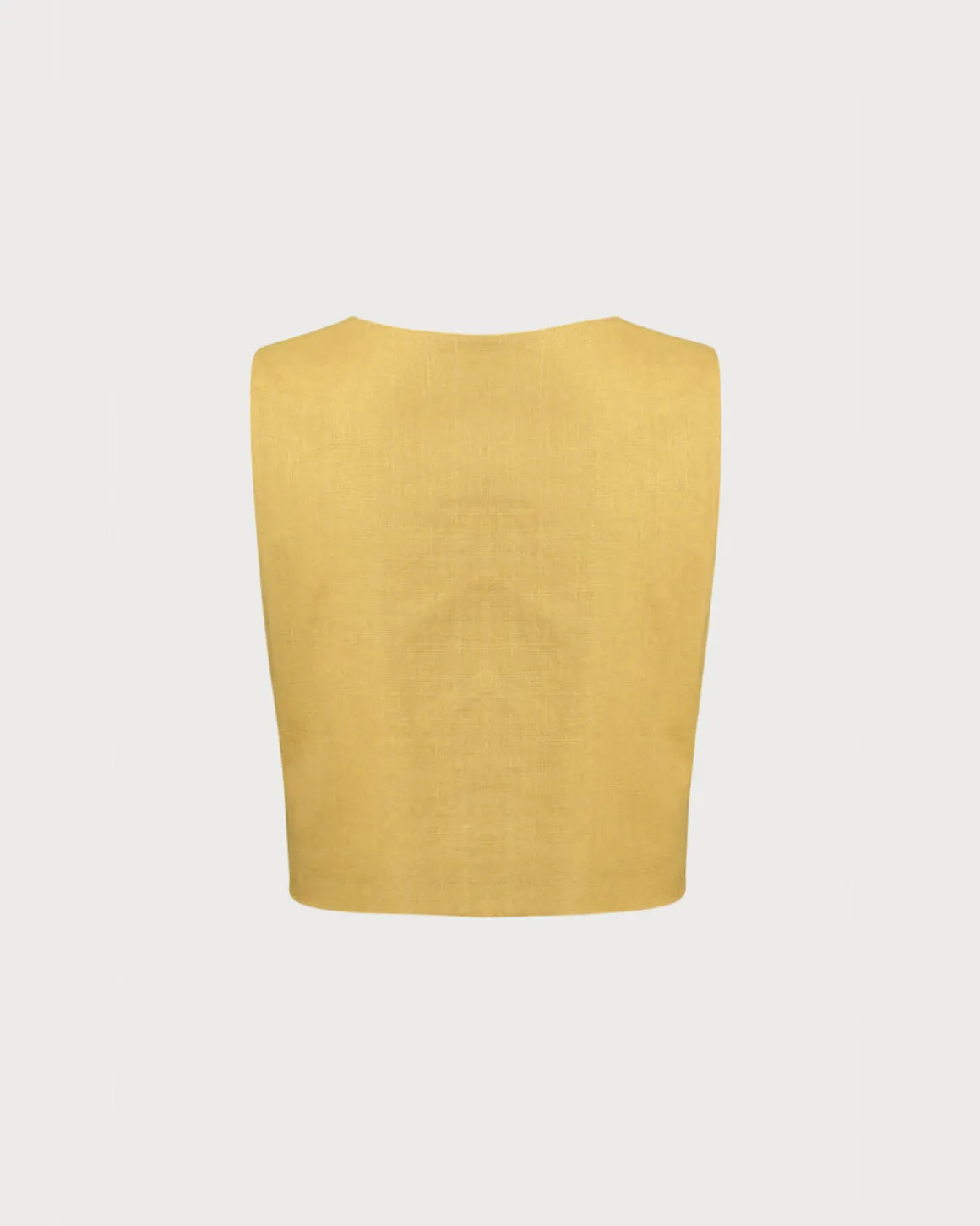 Yellow Round Neck Button Vest