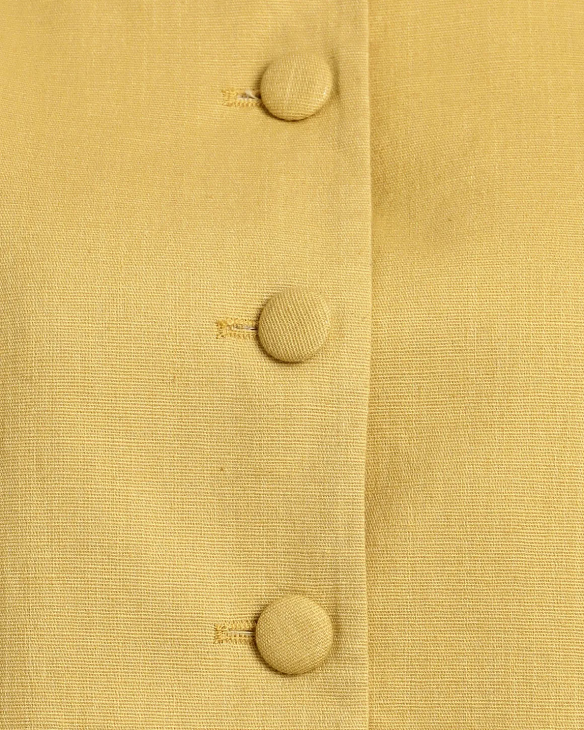 Yellow Round Neck Button Vest