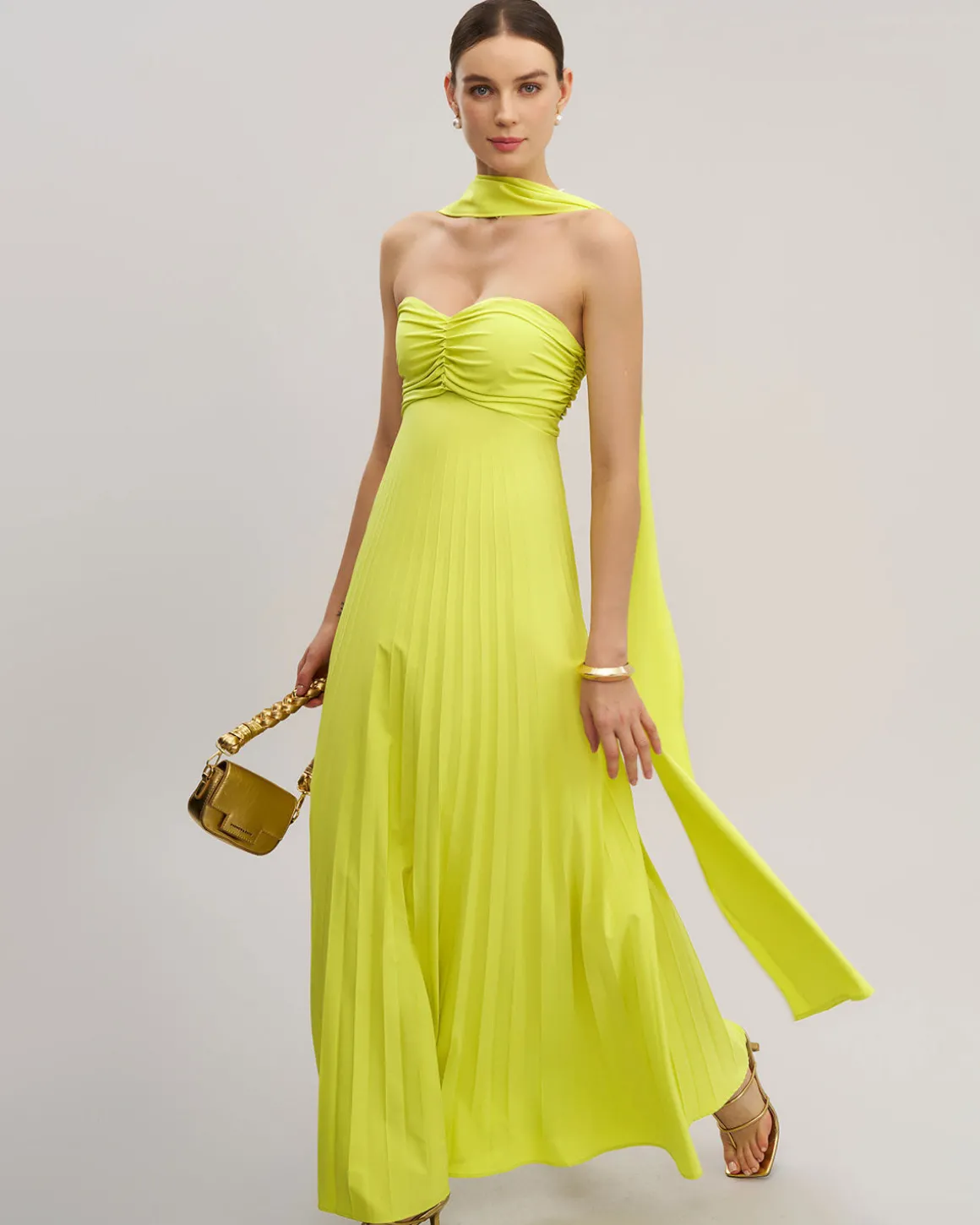 Yellow Strapless Maxi Dress