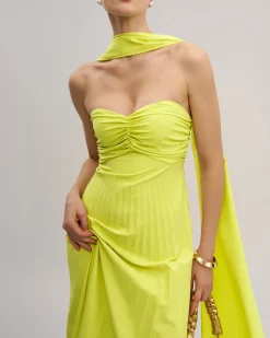 Yellow Strapless Maxi Dress
