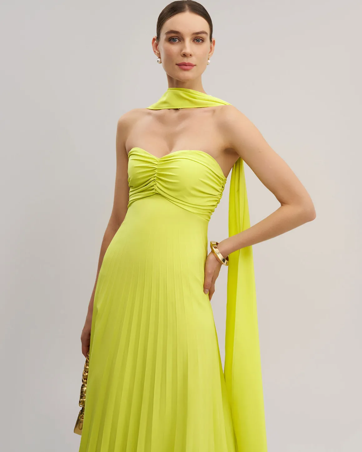 Yellow Strapless Maxi Dress