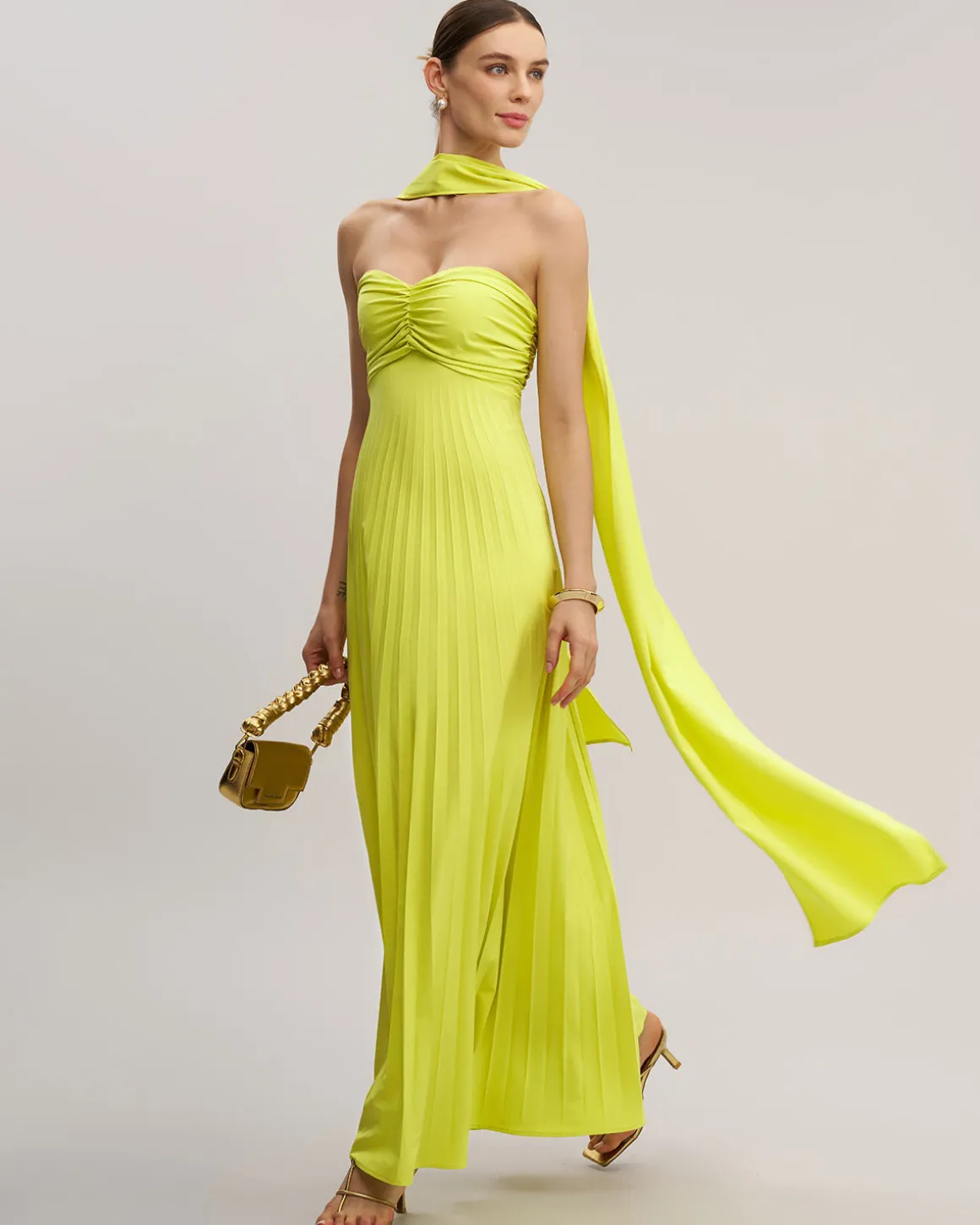 Yellow Strapless Maxi Dress