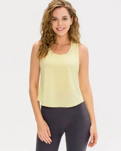 Yellow U Neck Yogo Tank Top - Light Support